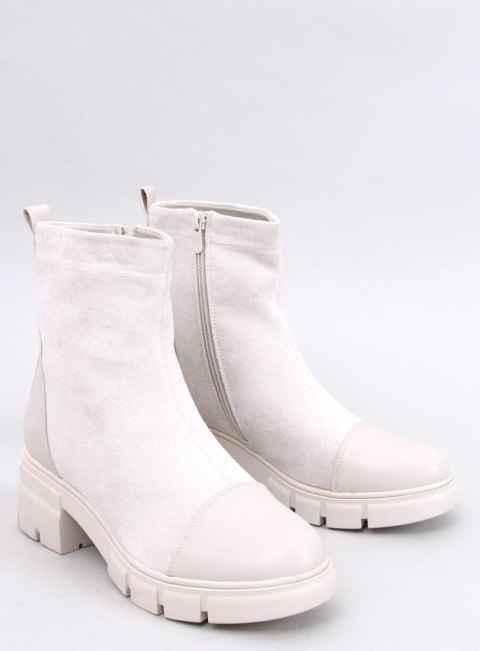 Botki na szerokim obcasie OLSON BEIGE Botki na szerokim obcasie OLSON BEIGE
