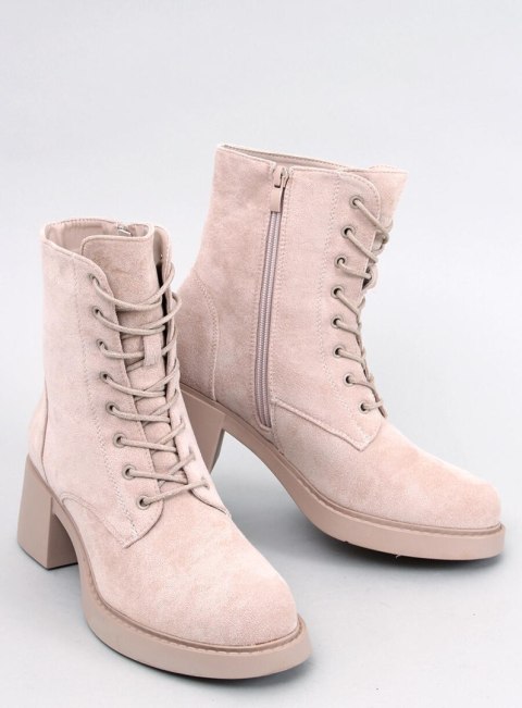 Botki sznurowane na obcasie MAYFIELD BEIGE Botki sznurowane na obcasie MAYFIELD BEIGE