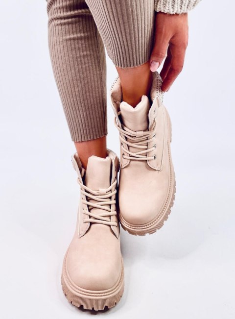 Traperki damskie ocieplane LEODE BEIGE Traperki damskie ocieplane LEODE BEIGE