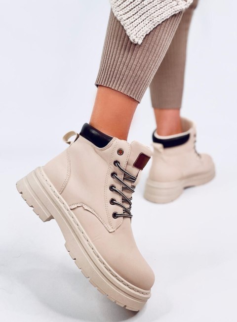 Traperki damskie timberki KELLERS BEIGE Traperki damskie timberki KELLERS BEIGE