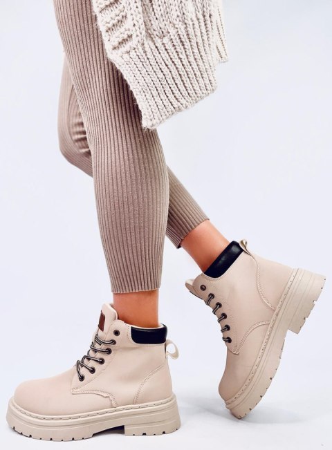 Traperki damskie timberki KELLERS BEIGE Traperki damskie timberki KELLERS BEIGE