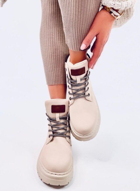 Traperki damskie timberki KELLERS BEIGE Traperki damskie timberki KELLERS BEIGE