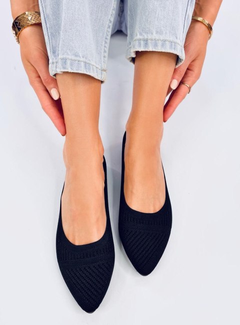 Baleriny z tkanego materiału KAYLA BLACK Baleriny z tkanego materiału KAYLA BLACK