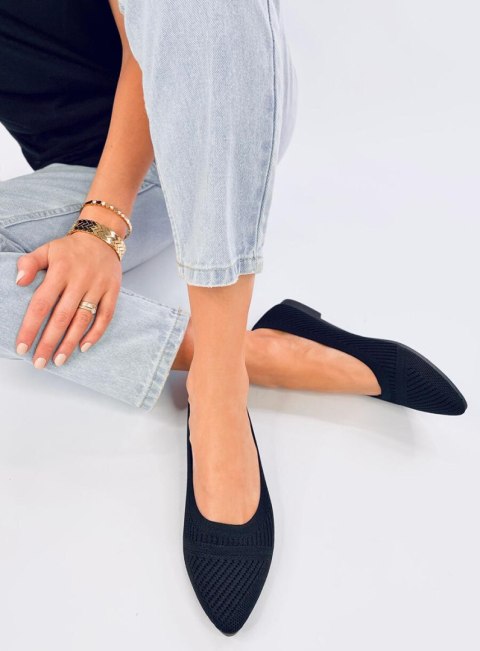 Baleriny z tkanego materiału KAYLA BLACK Baleriny z tkanego materiału KAYLA BLACK