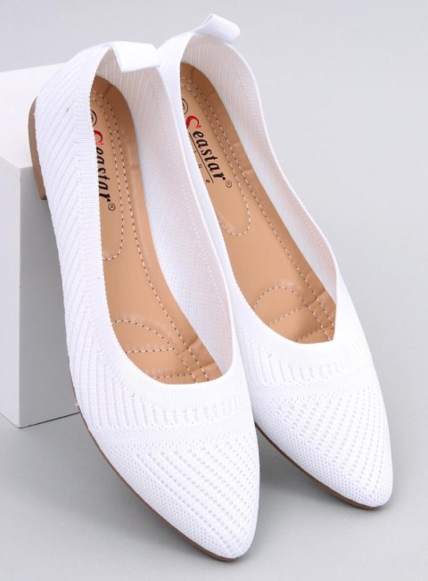 Baleriny z tkanego materiału KAYLA WHITE Baleriny z tkanego materiału KAYLA WHITE