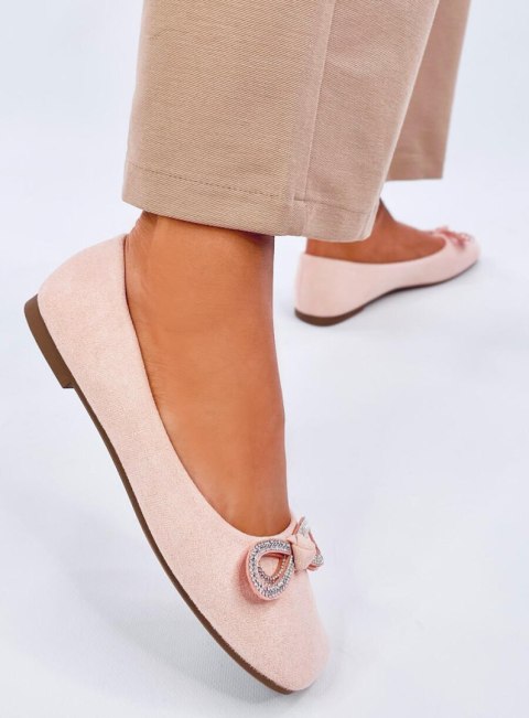 Baleriny zamszowe z kokardką SERNA ROSA Baleriny zamszowe z kokardką SERNA ROSA