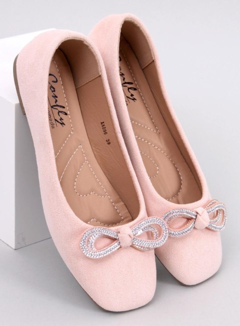 Baleriny zamszowe z kokardką SERNA ROSA Baleriny zamszowe z kokardką SERNA ROSA