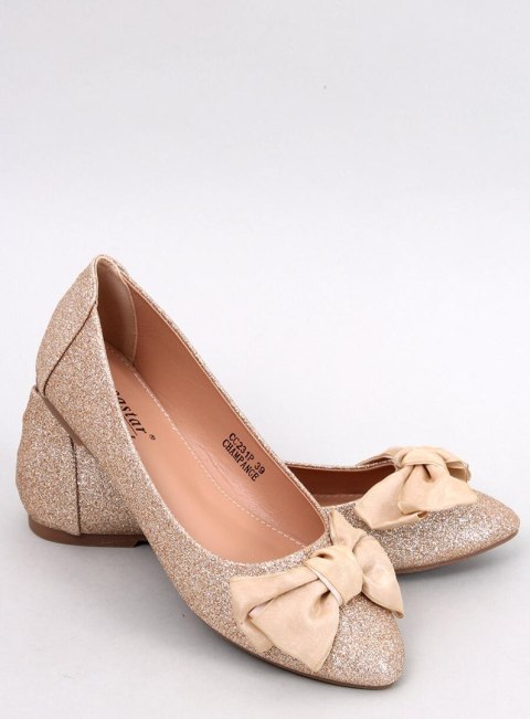 Eleganckie baleriny brokatowe BETZI CHAMPAGNE Eleganckie baleriny brokatowe BETZI CHAMPAGNE
