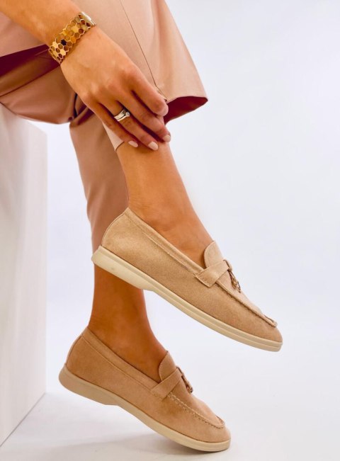 Miękkie mokasyny zamszowe ROBINS BEIGE Miękkie mokasyny zamszowe ROBINS BEIGE
