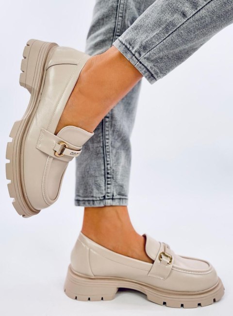 Mokasyny na platformie EMINA BEIGE Mokasyny na platformie EMINA BEIGE