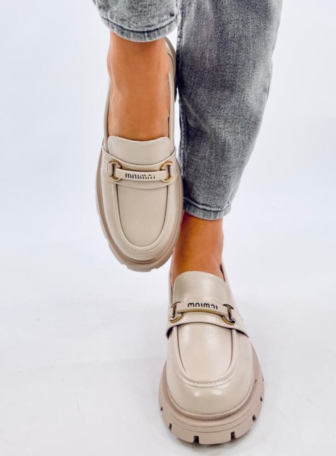 Mokasyny na platformie EMINA BEIGE Mokasyny na platformie EMINA BEIGE