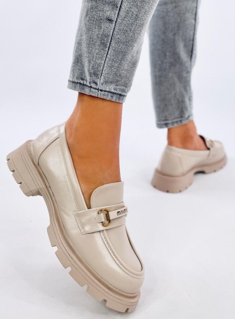 Mokasyny na platformie EMINA BEIGE Mokasyny na platformie EMINA BEIGE