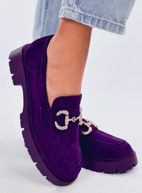 Mokasyny zamszowe z klamerką KARINS PURPLE Mokasyny zamszowe z klamerką KARINS PURPLE