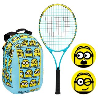 Rakieta do tenisa ziemnego Wilson Minions 2.0 Kit 25 z plecakiem 3 7/8 Jr WR097510F