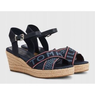 Sandały Tommy Hilfiger Webbing Low Wedge Sandal W FW0FW06297