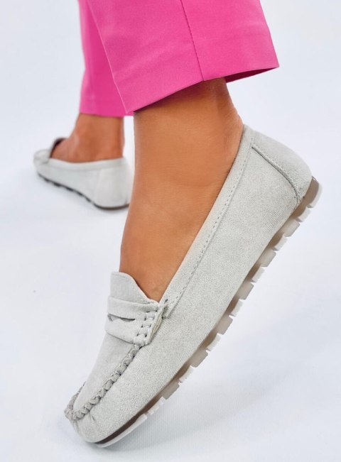 Mokasyny damskie zamszowe ANAYA GREY Mokasyny damskie zamszowe ANAYA GREY