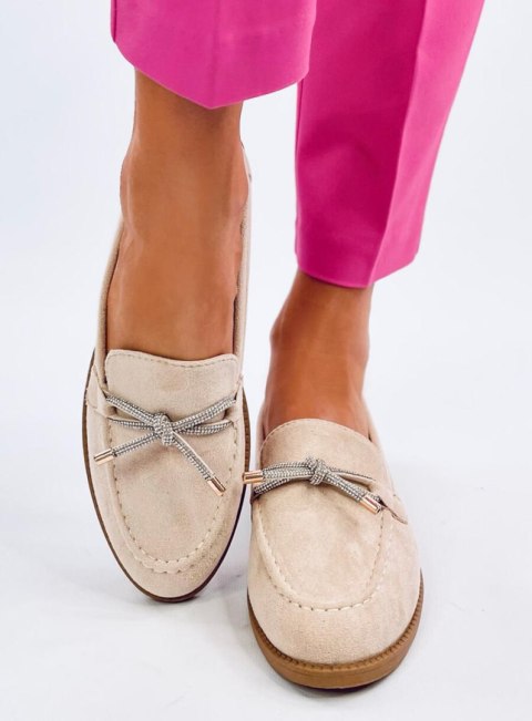 Mokasyny damskie zamszowe SARAS BEIGE Mokasyny damskie zamszowe SARAS BEIGE