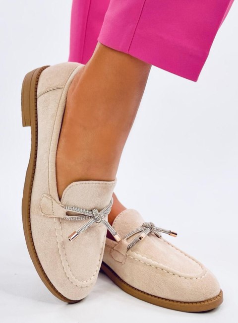 Mokasyny damskie zamszowe SARAS BEIGE Mokasyny damskie zamszowe SARAS BEIGE