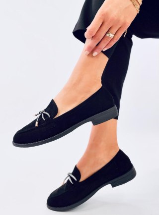 Mokasyny damskie zamszowe SARAS BLACK