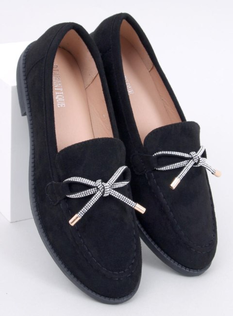 Mokasyny damskie zamszowe SARAS BLACK Mokasyny damskie zamszowe SARAS BLACK