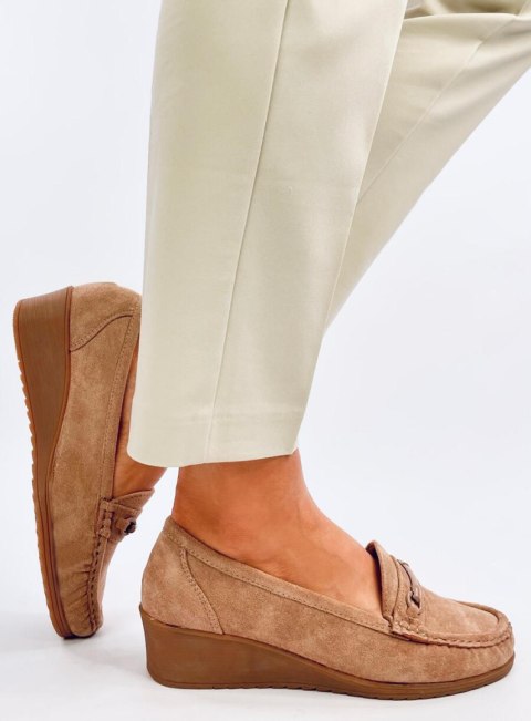 Mokasyny na koturnie INDIAN KHAKI Mokasyny na koturnie INDIAN KHAKI