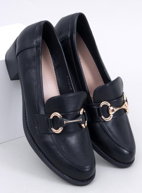 Mokasyny na obcasie PONTEI BLACK Mokasyny na obcasie PONTEI BLACK