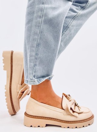 Mokasyny z ozdobnym misiem PENNSY BEIGE