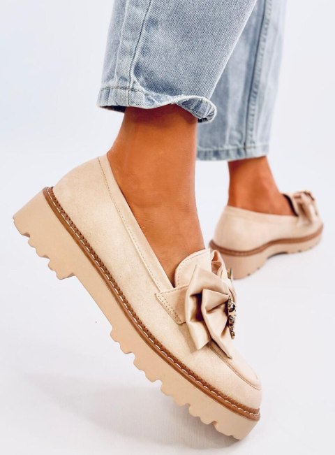 Mokasyny z ozdobnym misiem PENNSY BEIGE Mokasyny z ozdobnym misiem PENNSY BEIGE