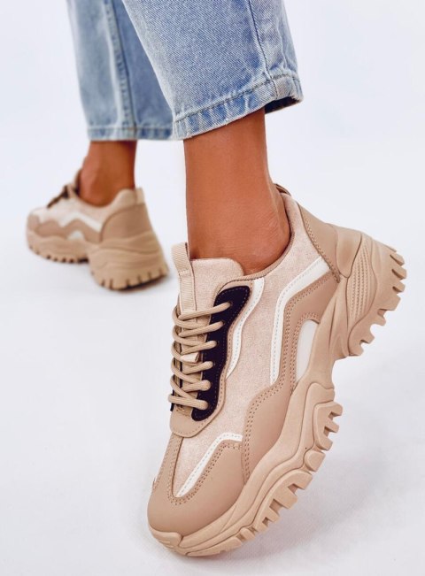 Sneakersy damskie LAMMES KHAKI Sneakersy damskie LAMMES KHAKI