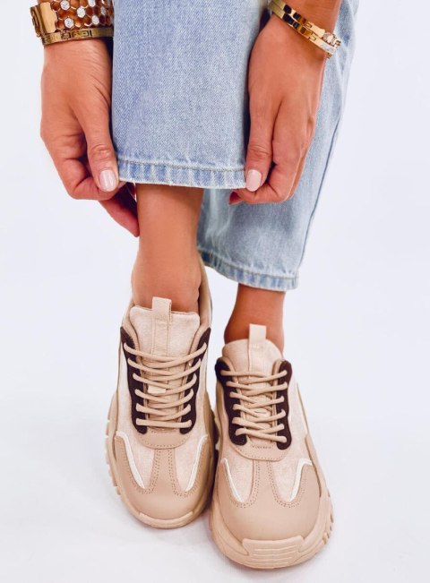 Sneakersy damskie LAMMES KHAKI Sneakersy damskie LAMMES KHAKI