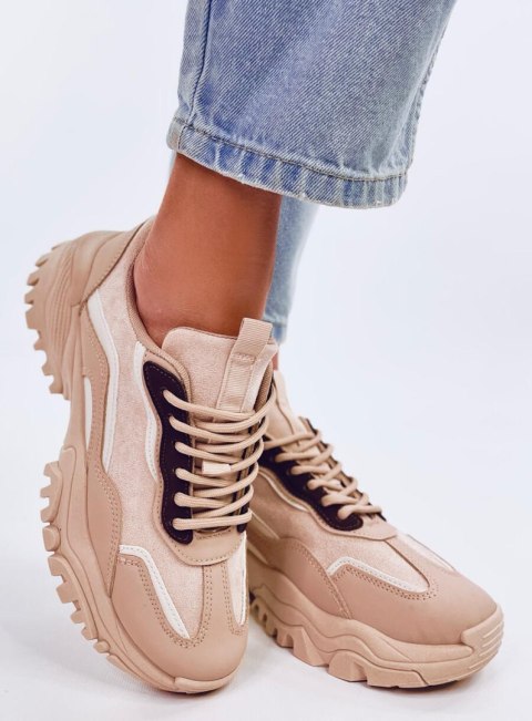 Sneakersy damskie LAMMES KHAKI Sneakersy damskie LAMMES KHAKI