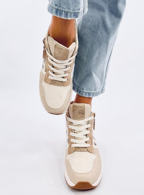 Sneakersy na koturnie TELTS BEIGE