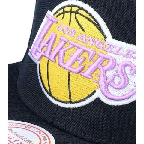 Czapka z daszkiem Mitchell & Ness NBA Los Angeles Lakers Top Spot Snapback Hwc Lakers HHSS2976-LALYYPPPBLCK