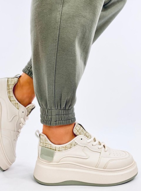 Sneakersy damskie pastelowe MOTIMES BEIGE GREEN