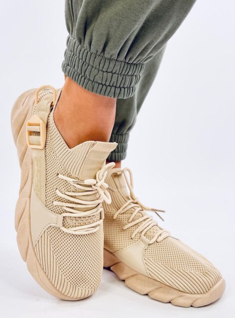 Sneakersy skarpetkowe WADES BEIGE