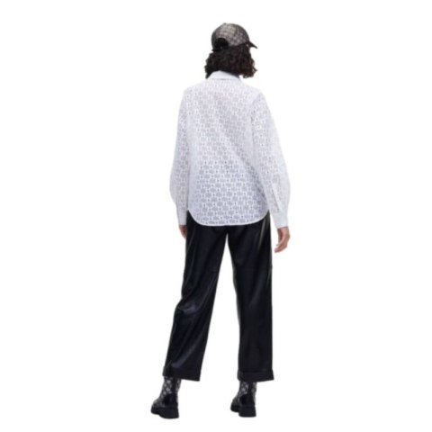 Koszulka Karl Lagerfeld KL Monogram Lace Bib Shirt W 220W1600 Koszulka Karl Lagerfeld KL Monogram Lace Bib Shirt W 220W1600