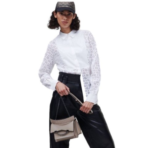 Koszulka Karl Lagerfeld KL Monogram Lace Bib Shirt W 220W1600 Koszulka Karl Lagerfeld KL Monogram Lace Bib Shirt W 220W1600