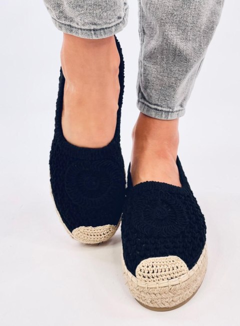 Ażurowe espadryle baleriny DAGONEI BLACK