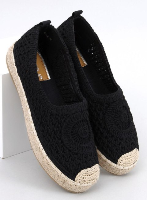 Ażurowe espadryle baleriny DAGONEI BLACK