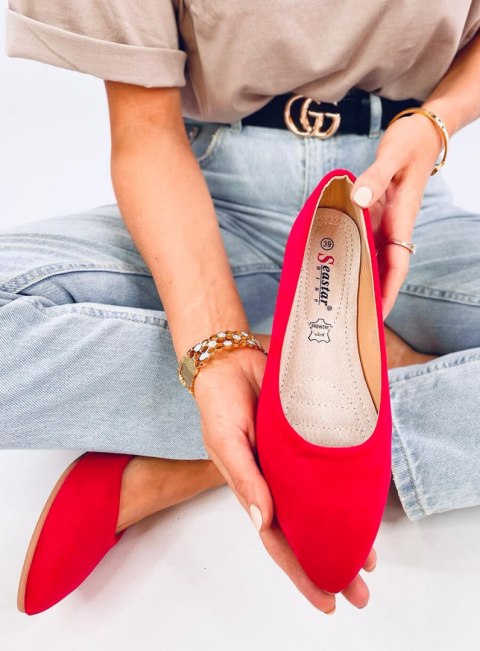 Baleriny ze skórzaną wkładką KEYS RED Baleriny ze skórzaną wkładką KEYS RED
