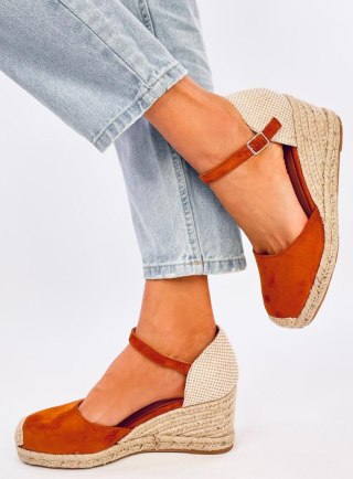 Espadryle na koturnie PLATTEN CAMEL