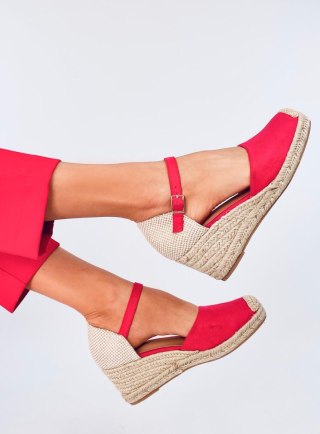 Espadryle na koturnie PLATTEN RED