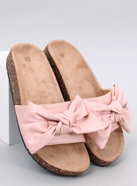 Klapki korkowe z kokardą BUSSI PINK Klapki korkowe z kokardą BUSSI PINK