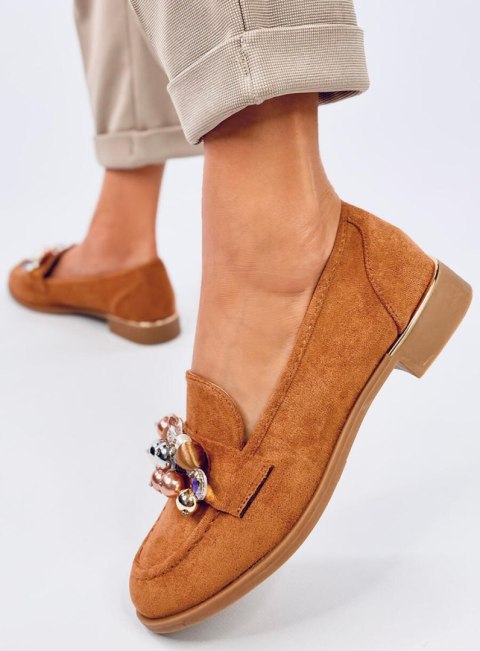 Mokasyny z kamieniami ANSELME CAMEL Mokasyny z kamieniami ANSELME CAMEL