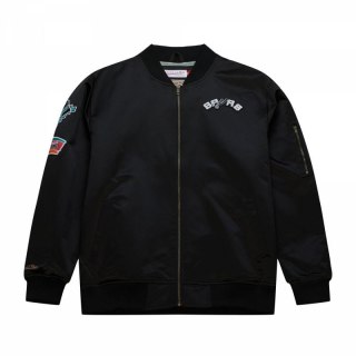 Kurtka Mitchell & Ness Lightweight Satin Bomber San Antonio Spurs M SJKT6599-SASYYPPPBLCK