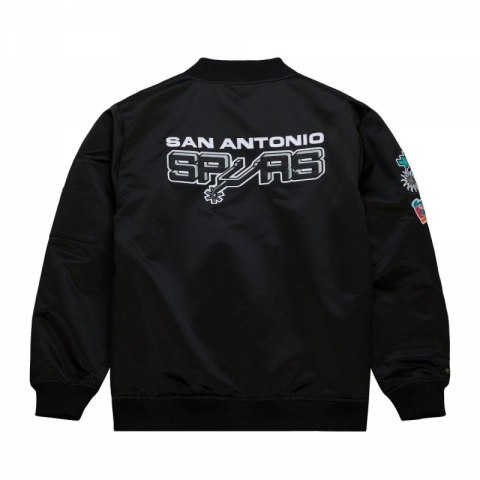 Kurtka Mitchell & Ness Lightweight Satin Bomber San Antonio Spurs M SJKT6599-SASYYPPPBLCK