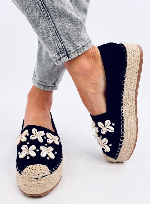 Espadryle z muszelkami ELIF BLACK