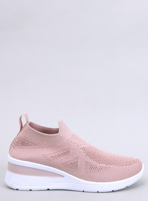 Sneakersy na koturnie skarpetkowe BAYOL PINK