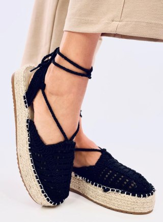 Espadryle damskie sznurkowe YAWEH BLACK