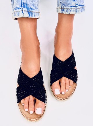 Klapki damskie espadryle BAKOU BLACK